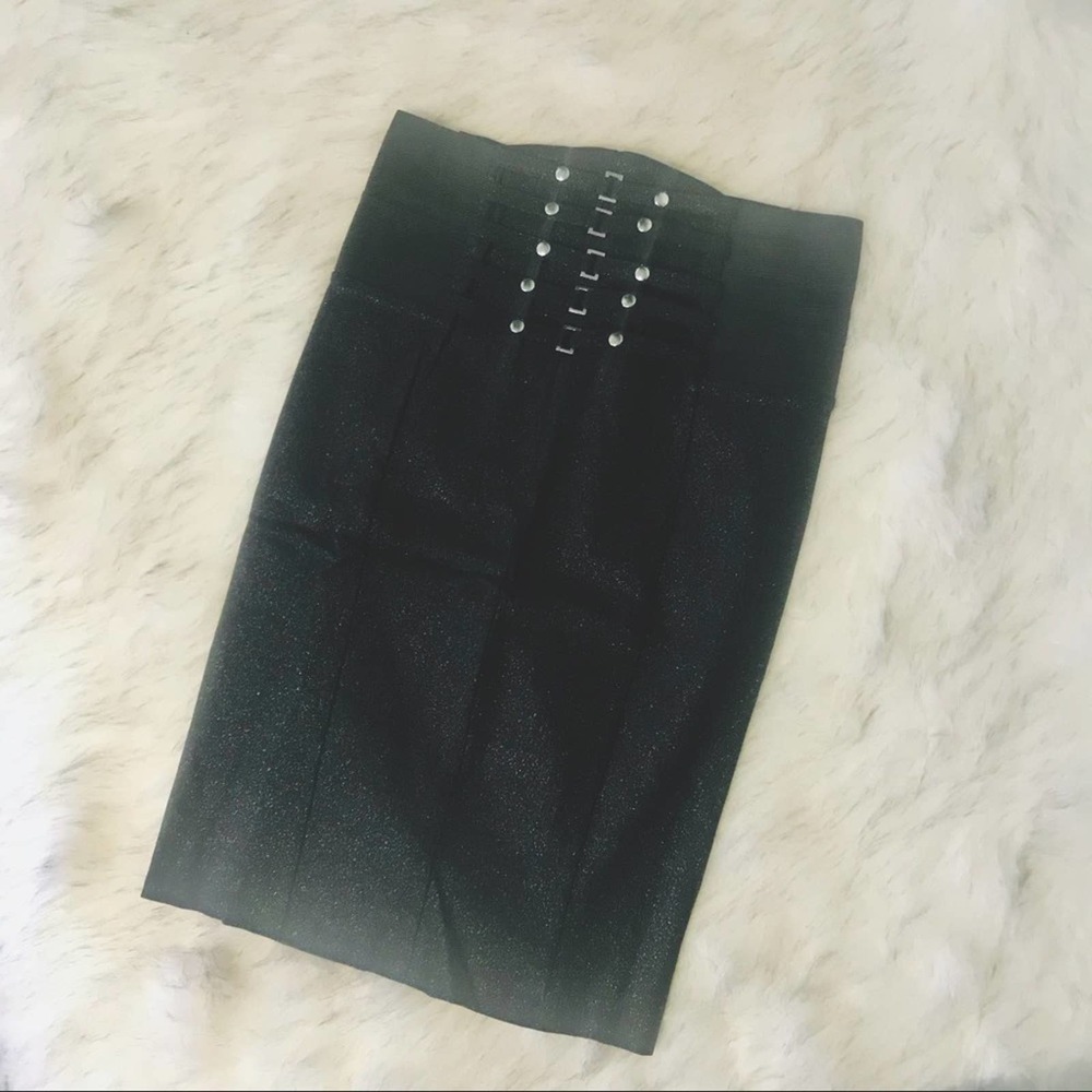 NEW high waisted sparkly black pencil skirt